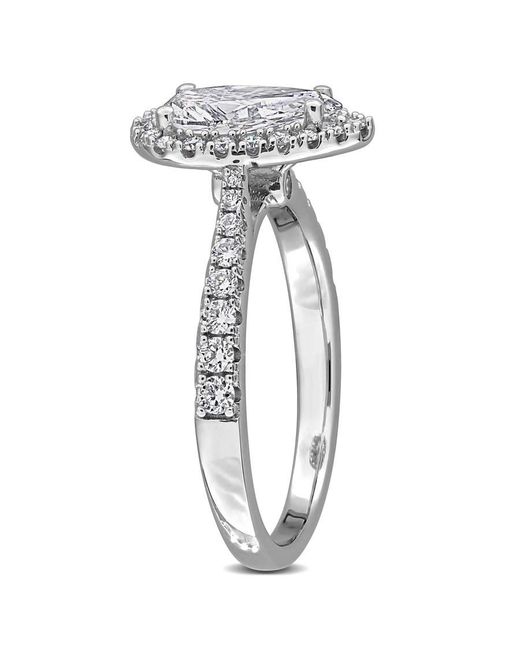 Created Forever Metallic 1 2/5Ct Tgw Pear-Shaped And Round-Cut Lab Grown Diamond Halo Engagement for men