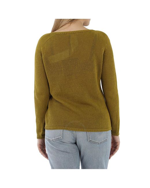 Max Mara Green Giolino Linen Boatneck Sweater