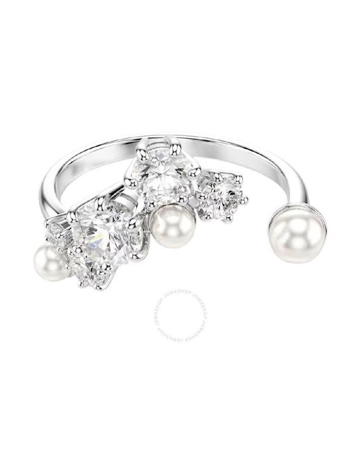 Swarovski Metallic Constella Crystal Pearl Open Ring