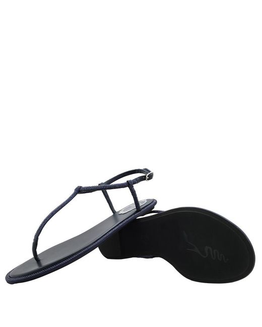 Rene Caovilla Multicolor Rene Caovilla Diana Crystal Flat Sandals