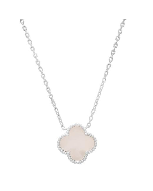 Kylie Harper Metallic Sterling Mother Of Pearl Clover Necklace