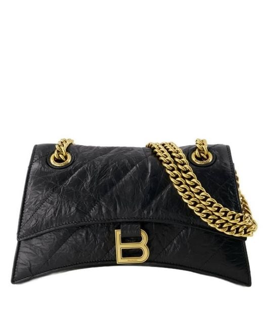 Balenciaga Black Small Crush Chain Shoulder Bag