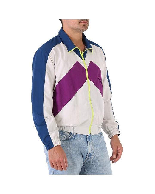 KENZO Purple Colorblock Sport Track Nylon Jacket for men