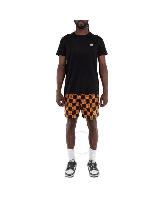 Burberry Orange Checkerboard Print Cotton Tailored Shorts, Brand Size 46 (Waist for men