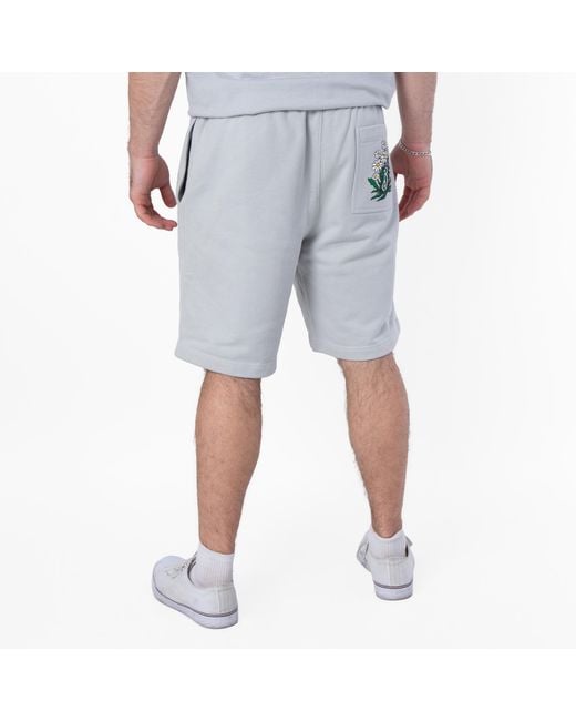 Burberry Gray Daisy Logo Embroidered Shorts for men