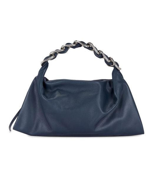 Burberry Blue Small Swan Leather Shoulder Bag