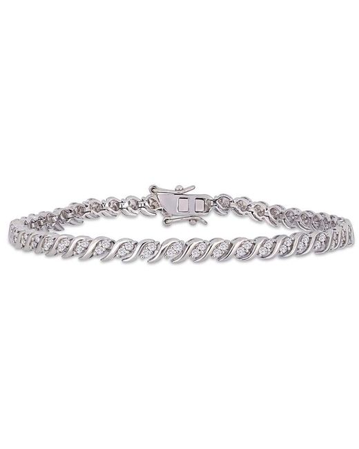 Amour Metallic 1 Ct Tw Diamond S-Shape Tennis Bracelet for men