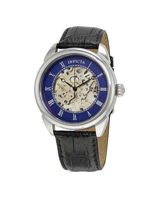 Invicta Metallic Specialty Mechanical Blue Skeleton Dial Watch for men