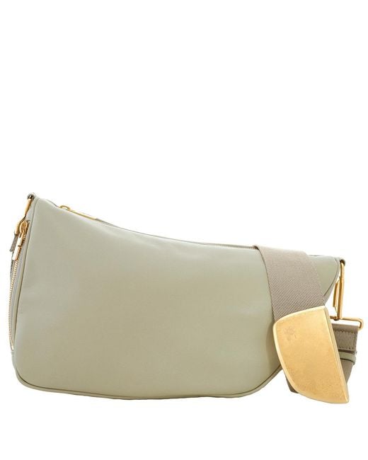Burberry Natural Medium Shield Leather Crossbody Messenger Bag