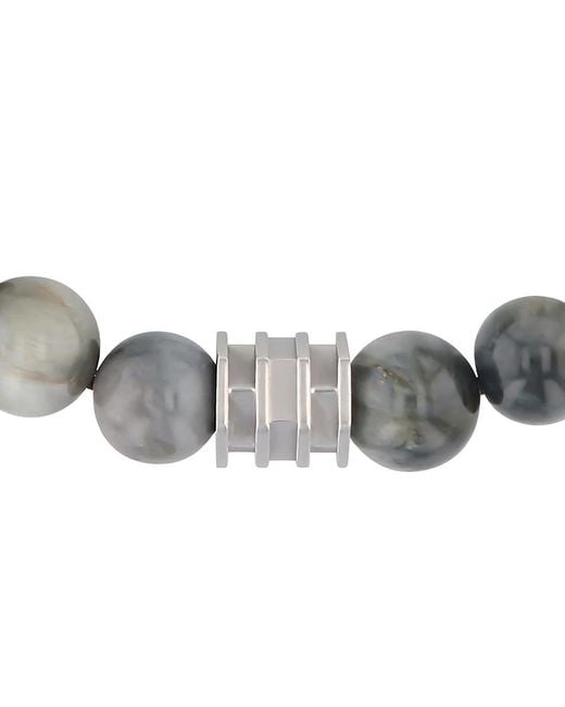 Robert Alton Metallic Stainless Steel Tiger Eye Bead Bolo Bracelet for men