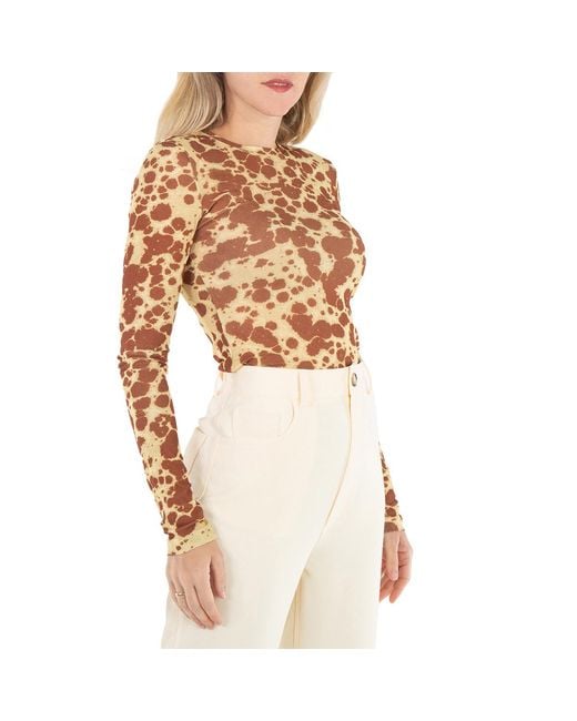 Nanushka Natural Tie Dye Lymee Mesh-Jersey Top