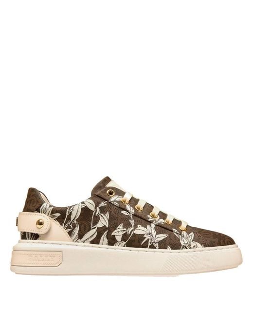 Bally Brown Malya B-Monogram Floral Low-Top Sneakers, Brand Size 39 Us
