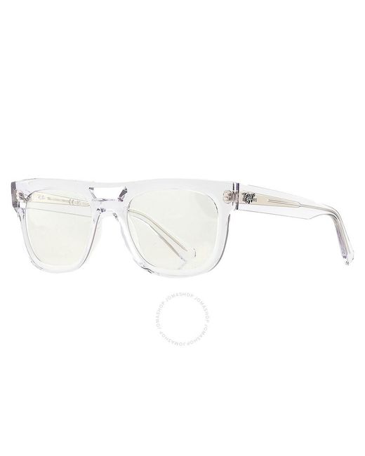 Ray-Ban White Phil Bio Based Transitions Clear/blue Photochromatic Square Sunglasses Rb4426 6726mf 54
