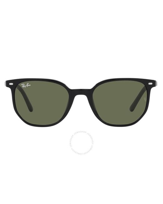 Ray-Ban Brown Elliot Green Square Sunglasses Rb2197 901/31 52