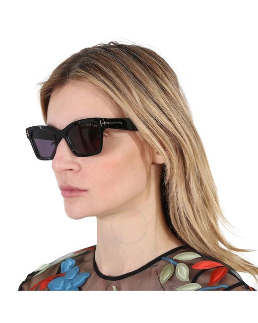 Tom Ford Mikel Smoke Cat Eye Sunglasses Ft1085 01a 54 in  display picture 2