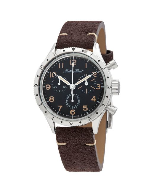 Mathey-Tissot Metallic Homage Type Xx Chronograph Quartz Black Dial Watch for men