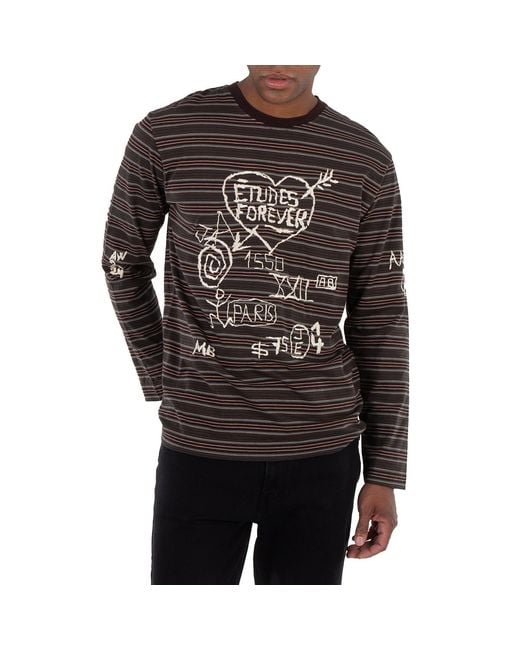 Etudes Studio Gray Etude Graffiti Stripe Wonder Long-Sleeve T-Shirt for men