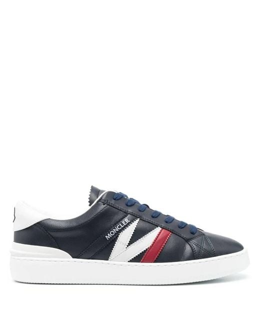 Moncler Blue Monaco M Low-Top Sneakers, Brand Size 45 Us for men
