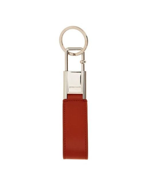 Ferragamo Gancini-Inspired Leather Keyring for men