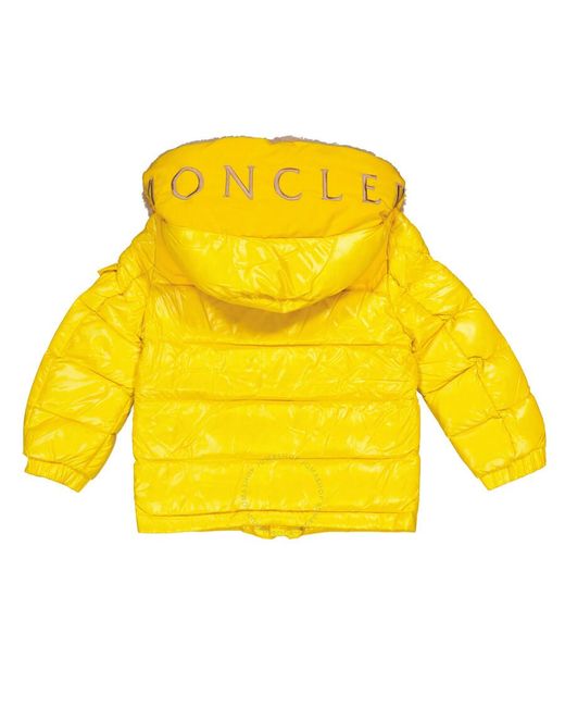 Moncler Yellow Boys Bright Guazy Hooded Down Puffer Jacket for men