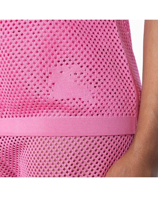 Burberry Pink Daisey Ekd Mesh Tank Top