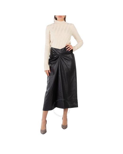Stella McCartney Black Ladies Knotted Midi Skirt, Brand Size 36 (Us