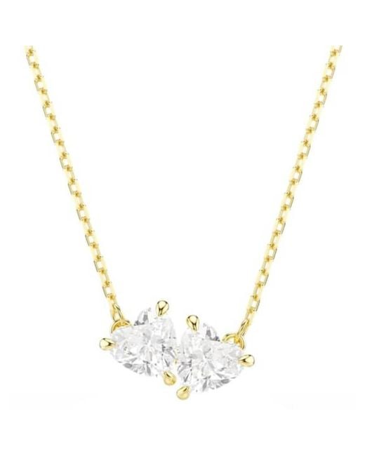 Swarovski Metallic Mesmera Attract-Tone Plated Heart Necklace