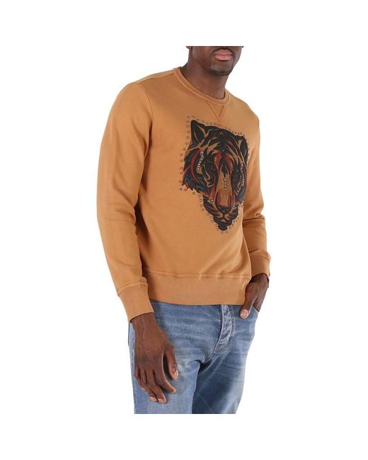 Roberto Cavalli Blue Cinnamon Animalia Embroidered Sweatshirt for men