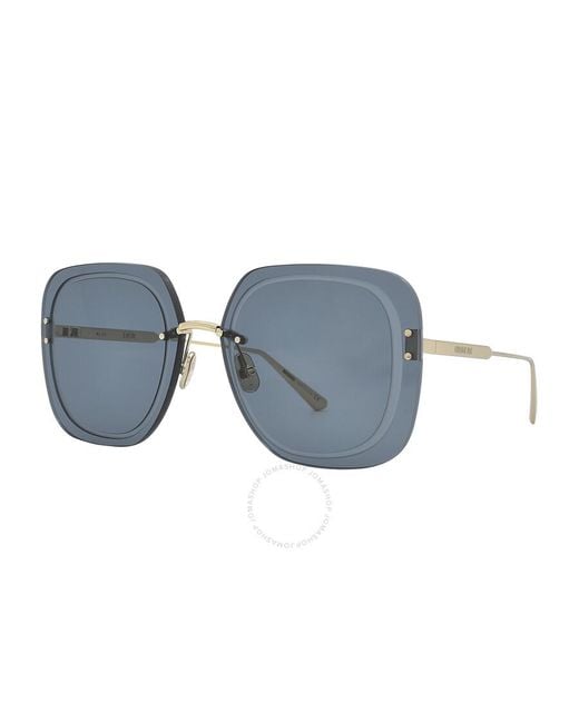 Dior Gray Ultra Blue Square Sunglasses Cd40031u 10v 65