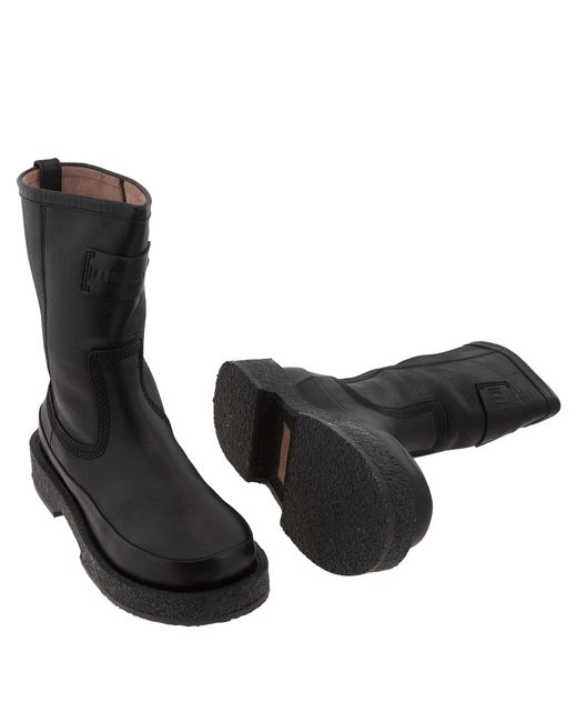 Ferragamo Black Ferragamo Ferdi Leather Boots, Size 9 Ee for men