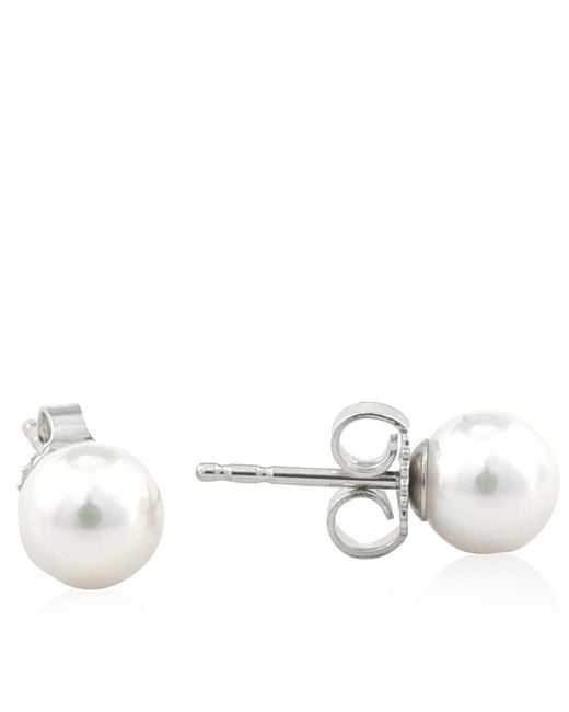 Mikimoto White Akoya Pearl Stud Earrings With 18K 6-6.5Mm A Grade for men
