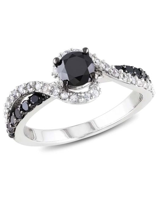 Amour Metallic 3/4 Ct Tw Diamond And Sapphire Swirl Engagement Ring for men