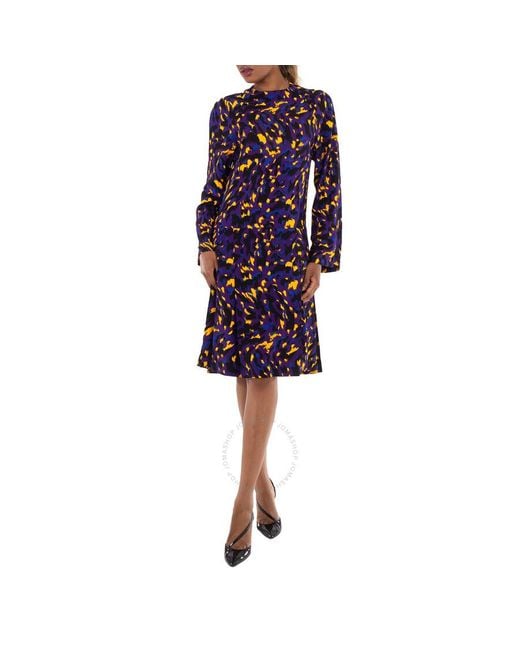 Burberry Blue Camouflage Print Dress, Brand Size 4 Us