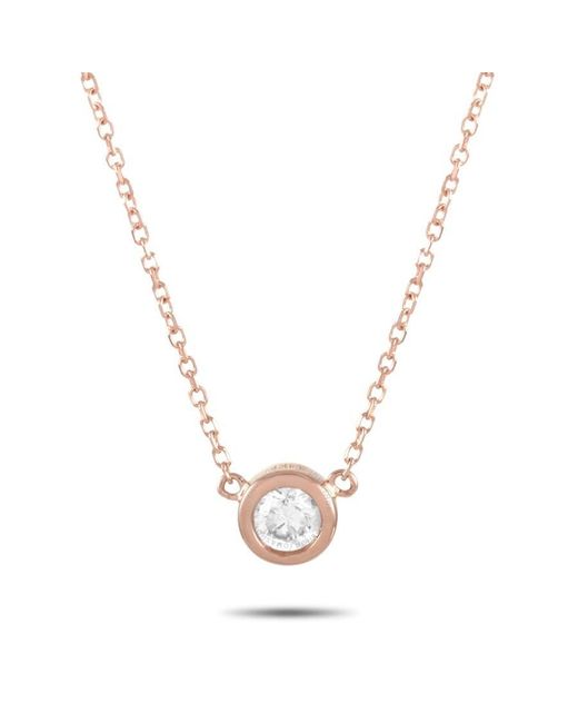 LB Exclusive Metallic 14k Rose Gold 0.20 Ct Diamond Pendant Necklace