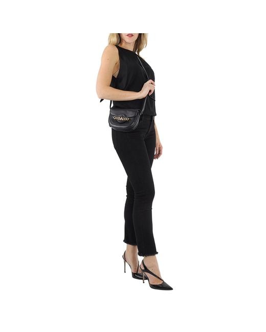 Michael Kors Black Ladies Hally Extra-Small Embellished Leather Crossbody Bag