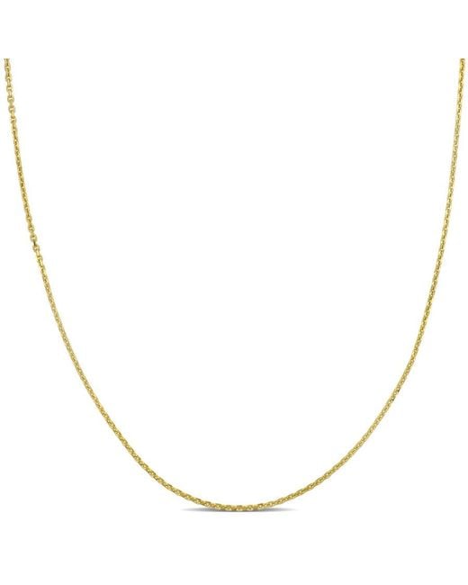 Amour Metallic 10K 0.85Mm Diamond Cut Cable Chain Necklace W/ Spring Ring Clasp Length (Inches) 16
