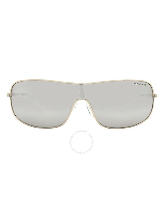 Michael Kors Gray Aix Silver Mirrored Rectangular Sunglasses Mk1139 10146g 38