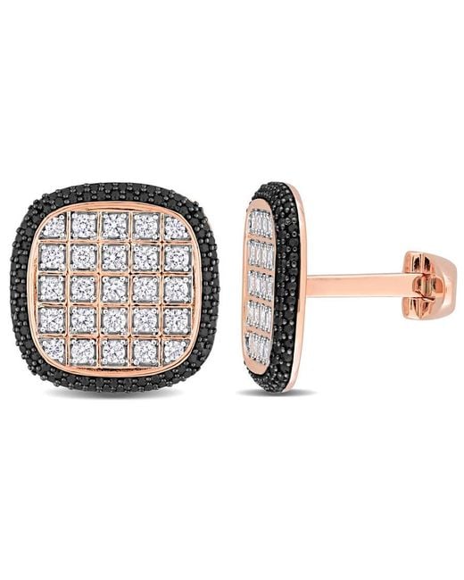 Amour Pink 7 Ct Tgw Sapphire And Spinel Square Cluster Cufflinks for men
