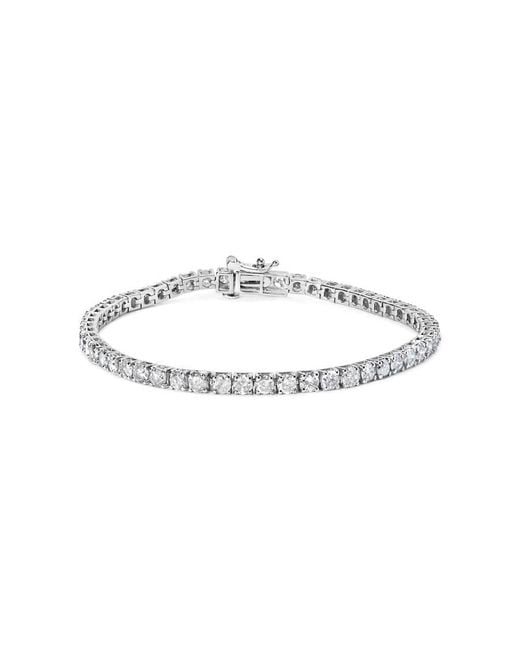 Haus of Brilliance Metallic 10K 6.00 Cttw Classic Natural Diamond Tennis Bracelet