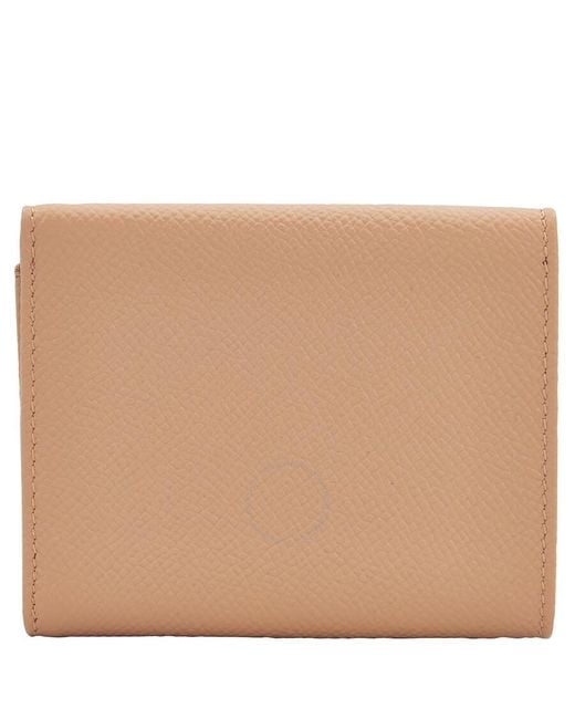 BVLGARI Natural Mini Compact Leather Trifold Wallet