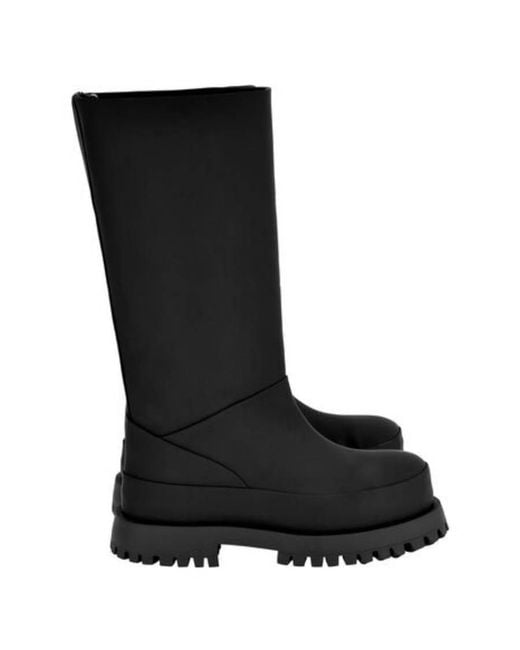 Ferragamo Black Fazio Leather Combat Boots for men
