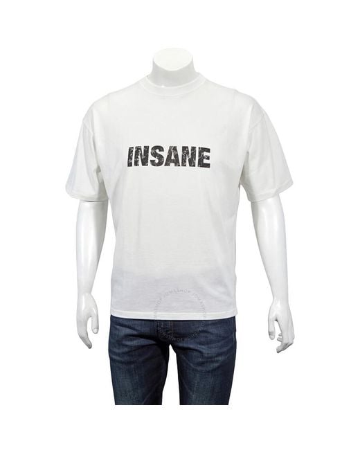 424 Gray Insane Graphic-print White Cotton T-shirt for men