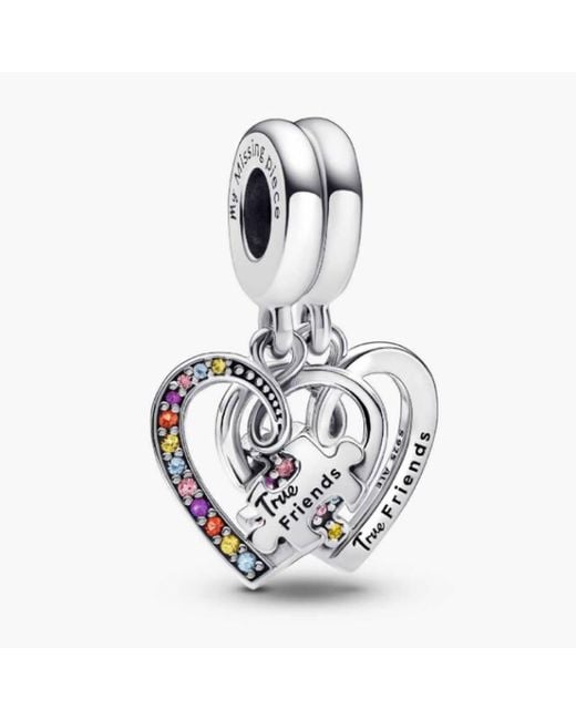 Pandora Metallic Splitable Hearts Sterling Dangle