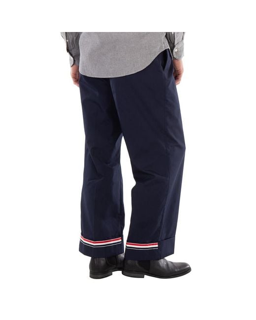 Thom Browne Blue Rwb-Stripe Tailored Trousers, Brand Size 2 for men