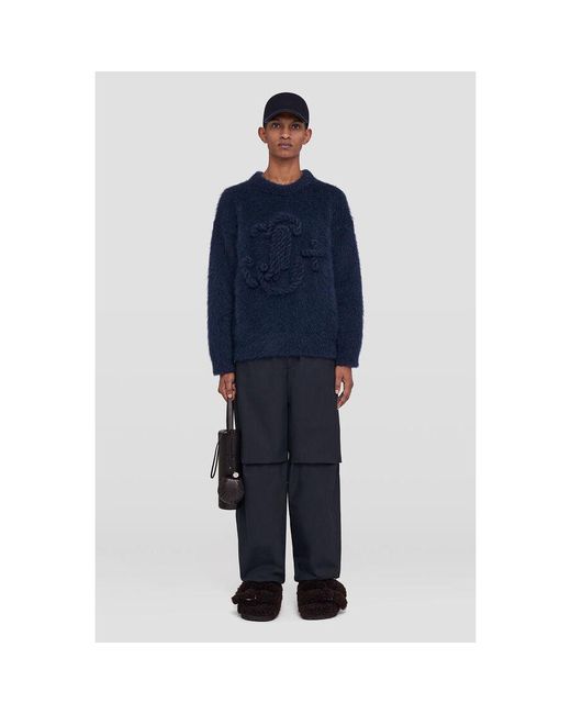 Jil Sander Blue Layered Relaxed Trousers, Brand Size 48 Us for men