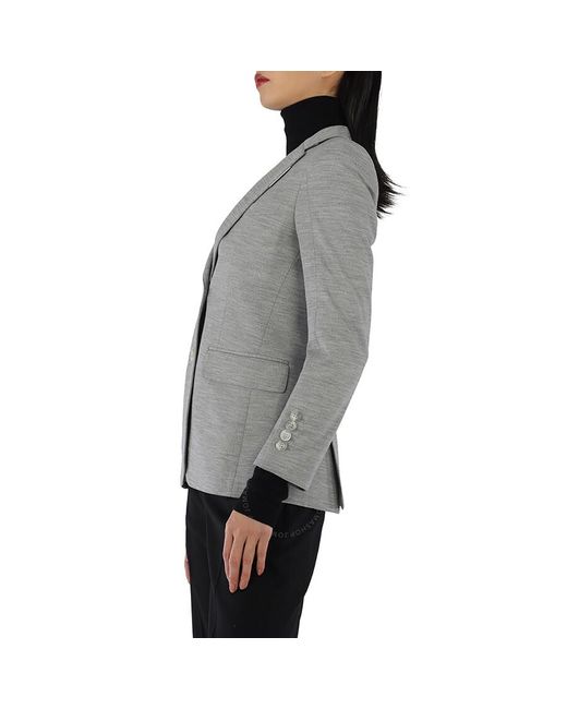 Burberry Gray Grey Taupe Melange Technical Wool Jersey Blazer
