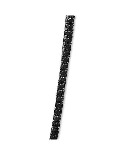 Haus of Brilliance Metallic Sterling Onyx Tennis Necklace for men