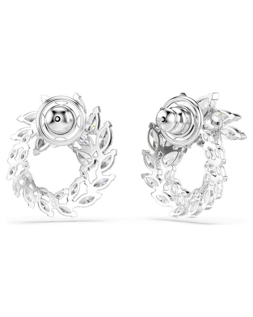 Swarovski Metallic Mesmera Rhodium Plated Marquise Cut Earrings for men