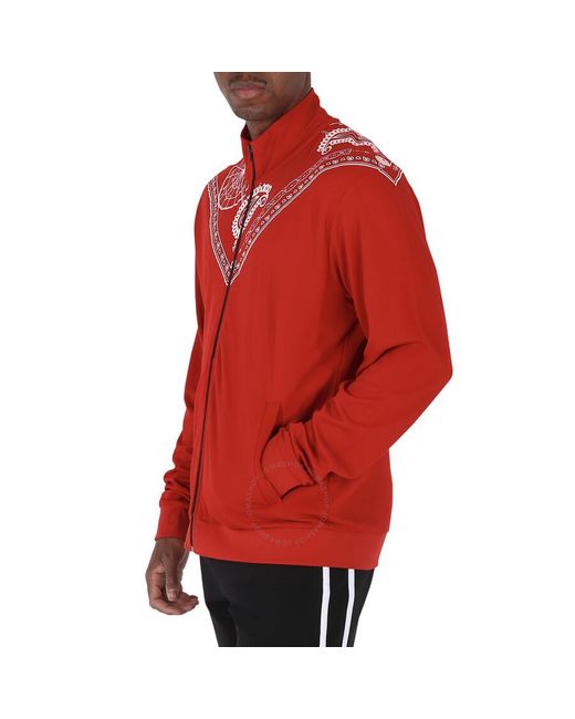 Marcelo Burlon Red Bandana Print Tempera Slim Track Jacket, Size for men