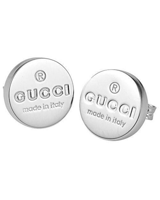 Gucci Metallic Trademark Ladies Sterling Stud Earrings Ybd16312300100U for men